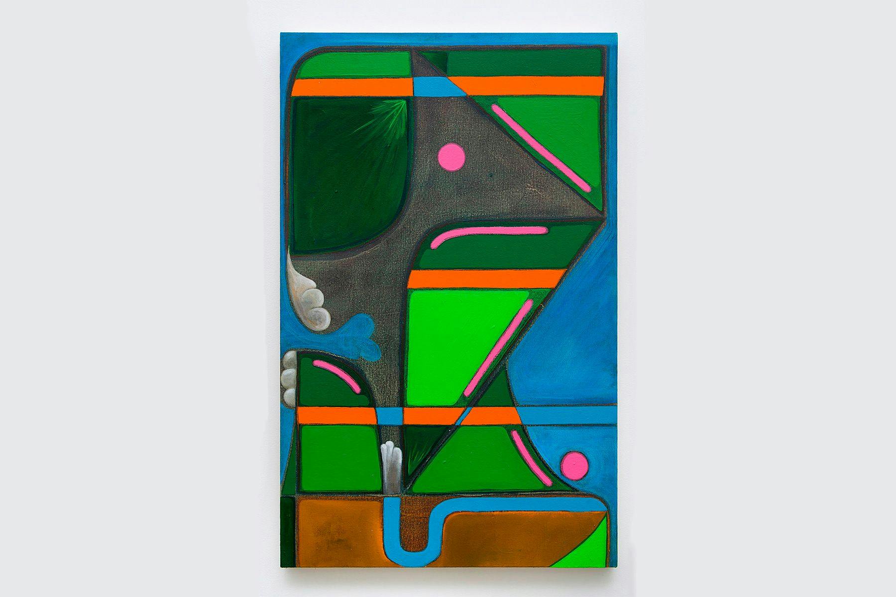 Ryan Callis, Donde Esta La Playa, 2017, Oil and acrylic on canvas, 32 x 20 in.