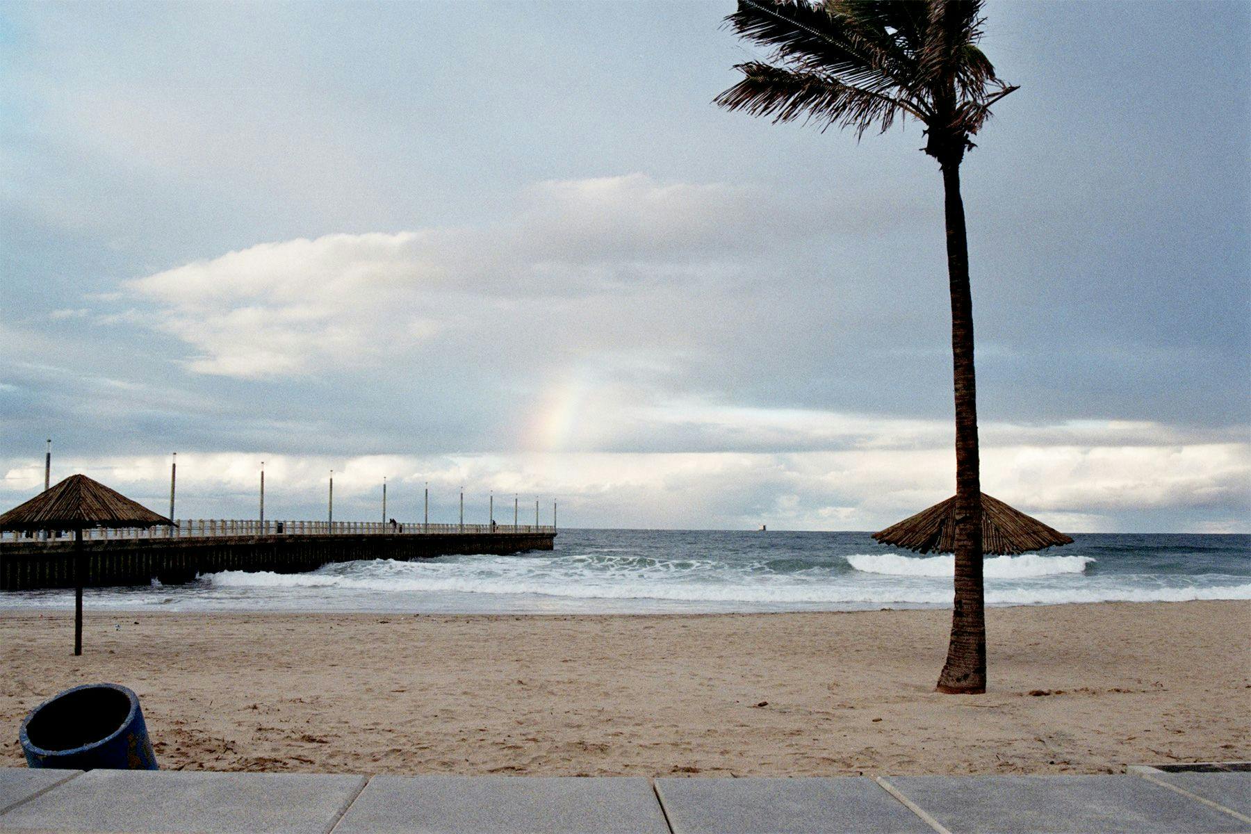 rainbow at new pier, durban, south africa