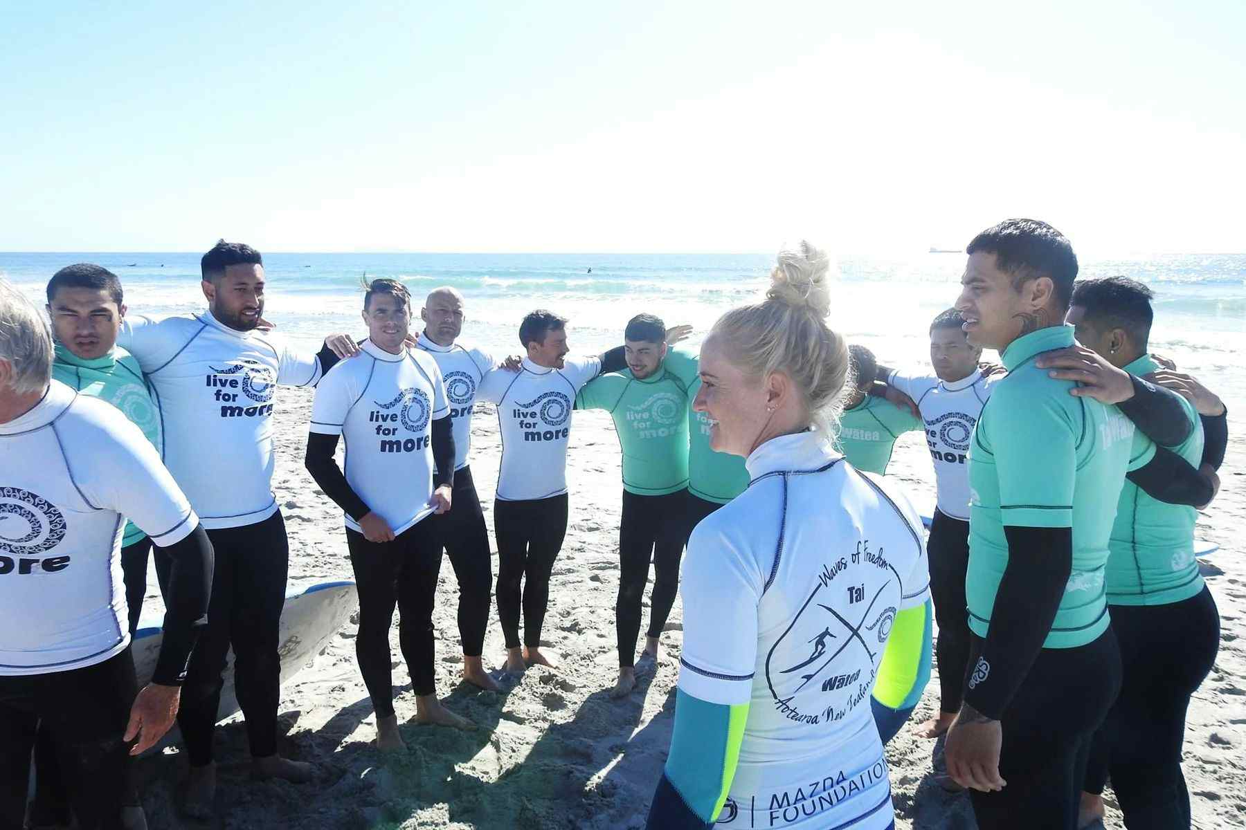 surf lesson as part of Tai Wātea surf therapy program